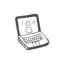 Doodle laptop icon in vector. Hand drawn laptop icon. Doodle computer icon. Hand drawn computer icon. vector