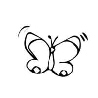 Butterfly line vector illustration. Modern line drawing of simplicity butterfly silhouette for logo and tattoo.