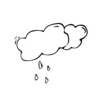 Hand drawn clouds with water drops. vector clouds. Spring and weather Design elements.