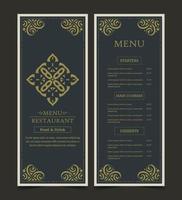 Luxury Menu Layout with Ornamental Elements vector