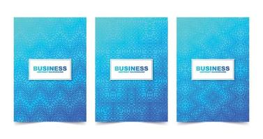 blue geometric pattern cover set vector