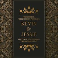 Elegant wedding invitation with pattern motif vector