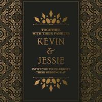 Elegant wedding invitation with pattern motif vector