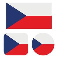 Czech Republic Flag In Rectangle Square And Circle vector