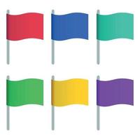 Different Coloured Gradient Wavey Flags Collection vector