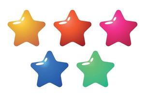 Gradient Star Multiple Colours Set vector