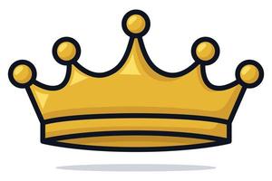 Royal Golden Crown In Cartoon Style vector