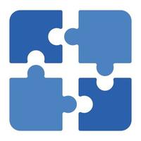 Four Blue Puzzle Pieces vector