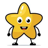 dibujos animados estilo sonriente cara estrella personaje vector