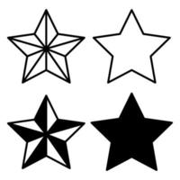 conjunto de cuatro negro estrellas vector