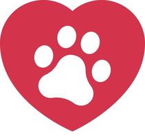 Paw Print In Love Heart 2 vector