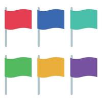 Different Coloured Wavey Flags Collection vector