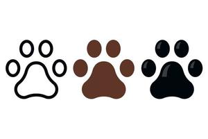 Paw Print In Line Flat And Glyph vector