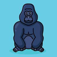 Gorilla Cute Cartoon Style vector