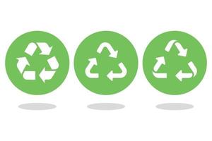 Recycle Signs In Circle Buttons vector