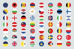 Set Of All Europe Flags Circles vector