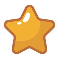 Yellow Star In Cartoon Style vector