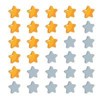 Set Of Review Stars 3D Game Style vector