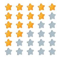 Set Of Review Stars 3D Game Style vector