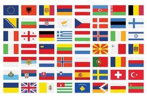 Set Of All Europe Flags vector