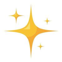 Sparkling Yellow Star Flat Style vector