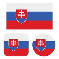 Slovakia Flag In Rectangle Square And Circle vector