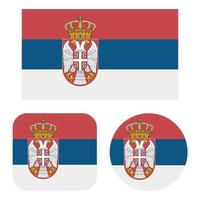 serbia bandera en rectángulo cuadrado y circulo vector