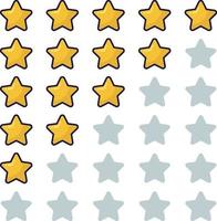 Set Of Review Stars Cartoon Style vector