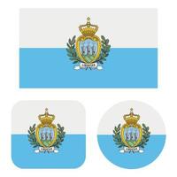 San Marino Flag In Rectangle Square And Circle vector