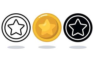 Circle Star In Three Styles vector