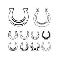 Horse Shoe Illustration Symbol Collection vector