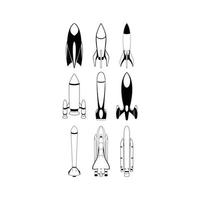 Space Rocket Illustration Symbol Collection vector