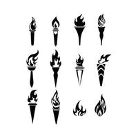 Torch Illustration Symbol Collection vector