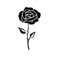 Rose Illustration Black Vector Design