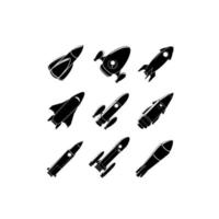 Space Rocket Illustration Symbol Collection vector