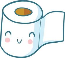 Cute and funny toilet tissue smiling happily vector