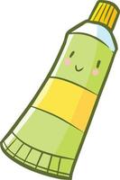 Funny and cute green yellow toothpaste smiling vector