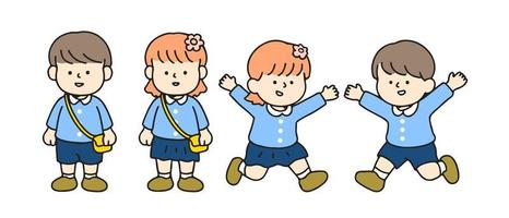 Little kid Happy. Cute cartoon characters, Back to school concept vector