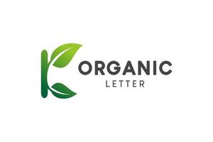 Organic icon logo design with initial k creative letter vector