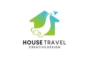 Modern travel home icon logo design vector