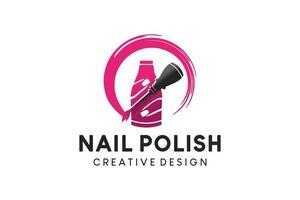 Nail polish logo design, beauty studio and nail care salon lifestyle logo vector illustration