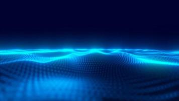 resumen azul energía superficie con magia olas desde partículas y puntos con difuminar y resplandor efecto resumen antecedentes. vídeo 4k, 60 60 fps video