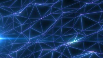 Abstract blue lines and triangles glowing high tech digital energy abstract background. Video 4k, 60 fps