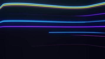 3d trogen neon abstrakt bakgrund, laser strålar färgrik lampor animationer slinga video