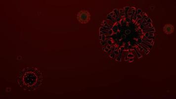 4k vidéo, 3d le rendu corona virus, COVID-19 [feminine, 2019-nCoV, virus cellules animation Contexte.