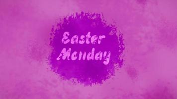 Doodle Style Easter Monday Heading Against Pink Spinning Texture and Grunge Background video