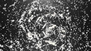 abstrait Contexte animation brillant particules et poussière écoulement dans espace formant tournant spirale forme boucle video