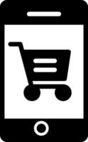 icono de vector de compras en línea