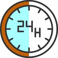 Diseño de icono de vector de 24 horas