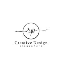 Initial RP handwriting logo with circle hand drawn template vector